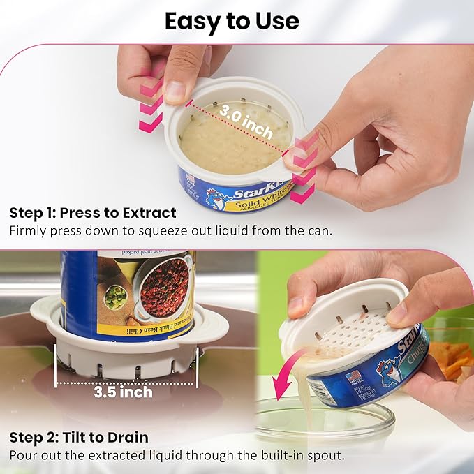 3 PCs Canning Tool Duo — 1 Pack Magnetic Can Opener Bundle with 2 Packs Can Strainers Fit for 3.0''|3.5''|4.0-inches Can | Quick Strain Can Strainers | Easy to Use | Essential Kitchen Gadgets