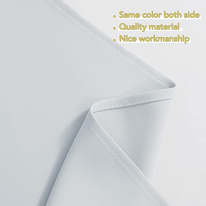 NICETOWN Room Darkening Pole Pocket Kitchen Tier Curtains- Tailored Scalloped Valance/Swags for Home Decor (Two Panels, 36" W X 36" L Each Panel, Greyish White)
