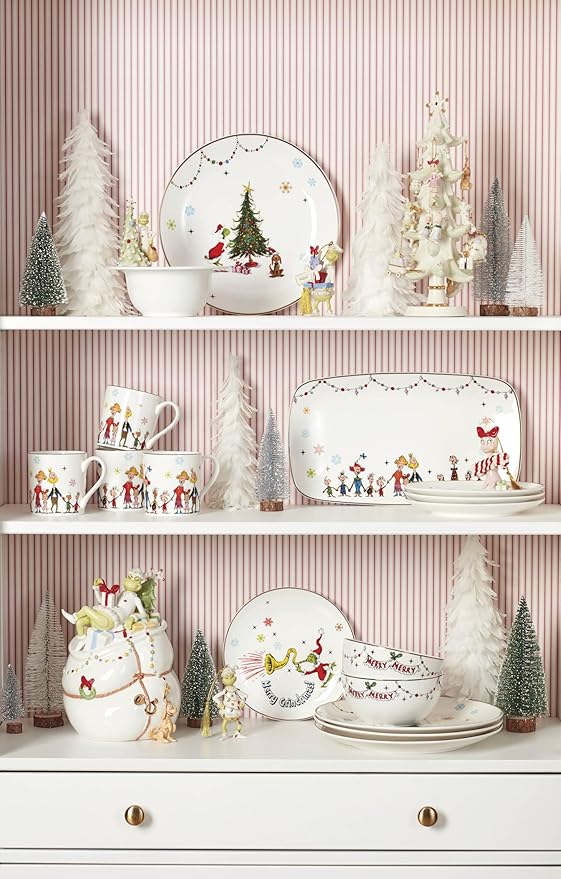Lenox 895054 Merry Grinchmas Mugs, Set of 4, 14oz, Christmas Drinkware, Holiday Hosting