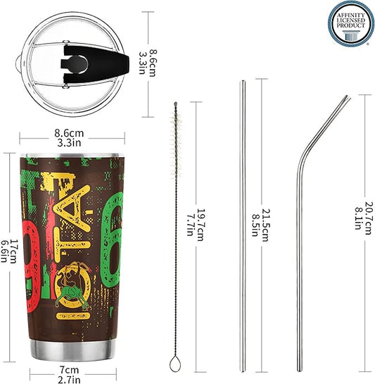 Iota Phi Theta Fraternity Paraphernalia - Officially Licensed - 20 oz Stainless Steel Insulated Sublimation Tumbler - Vintage