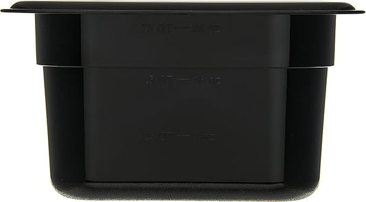 Carlisle FoodService Products Storplus Food Pan, Food Storage Container with Spoonable Corners for Catering, Buffets, Restaurants, Polycarbonate (Pc), 1/9 Size 4 Inches Deep, Black