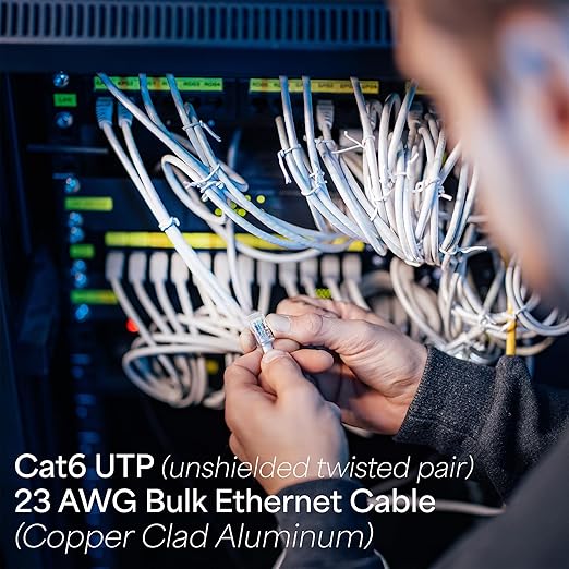 VIVO 500ft Bulk Cat6 Wire, CCA Ethernet Cable, 23 AWG, UTP Pull Box, LAN Network, White, CABLE-V006W