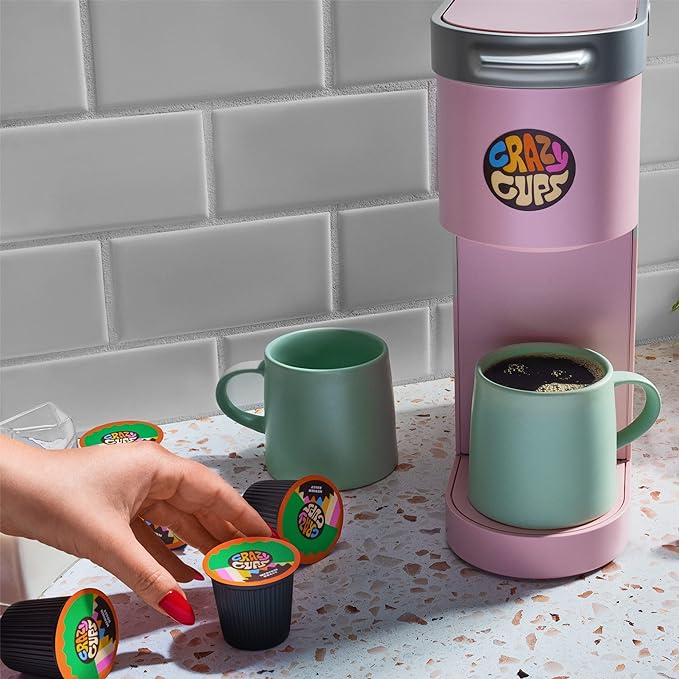Crazy Cups Decaf Flavored Coffee Pods, Decaffeinated Island Rum Coconut Single Serve Coffee Cups for K Cup Keurig Machines, Brew Hot or Iced, 22 Count