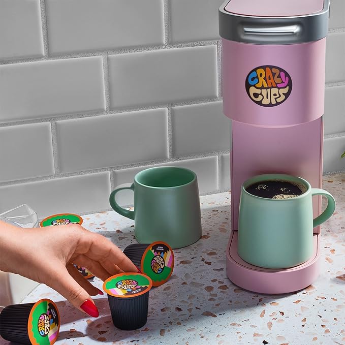 Crazy Cups Chocolate Coffee Pods, Mint Chocolate Chip Ice Cream Coffee Pods for K Cup Keurig Machines, Brew Hot or Iced, 22 Count