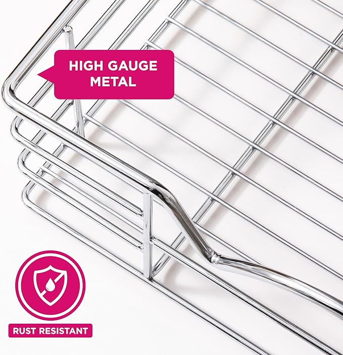 HOLDN’ STORAGE Heavy-Duty Premium Collection Pull Out Cabinet Organizer, Cabinet Drawer Slide Outs, Lifetime Limited Warranty - Basket Size 20" W x 21" D x 5" H, Anti-Rust Chrome Finish