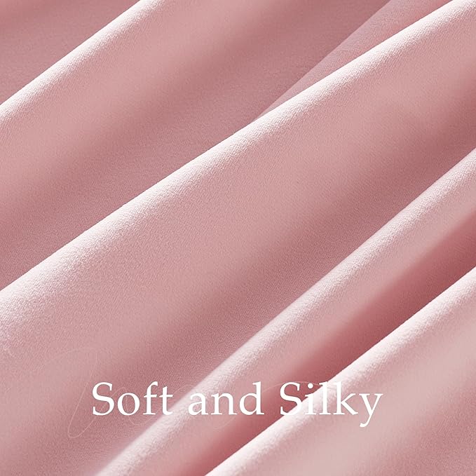NICETOWN Baby Pink Velvet Room Darkening Curtains 96 inch Long, Noise Reduction 3-1 Hanging Options Design Soft Luxury Window Drapes for Living Room, W52 x L96, 2 Panels
