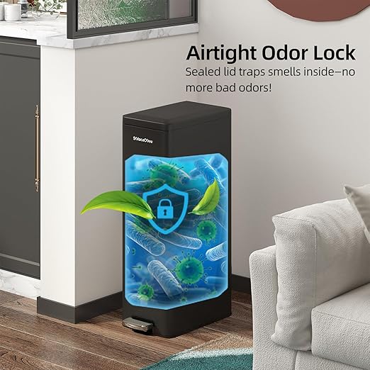 Soft-Close Trash Can with lid，8 Gallon/30L Anti-Fingerprint Stainless Steel Garbage Can with Foot Pedal for Kitchen