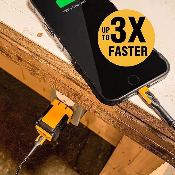 DEWALT Heavy Duty 30W PD USB Wall Charger, Worksite USB-C Chargers, Type C Fast Charger, Foldable Plug, Compatible with iPhone 17 16 15 14 13 Pro Max iPad Pro