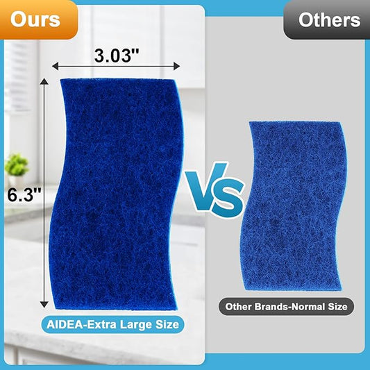 AIDEA XL Scrub Sponges Non-Scratch 6Count, Extra Large Sponges Kitchen, Sponge for Dishes, Cleans Fast Without Scratching Safe for Non-Stick Cookware, Cleaning Power for Kitchen, House