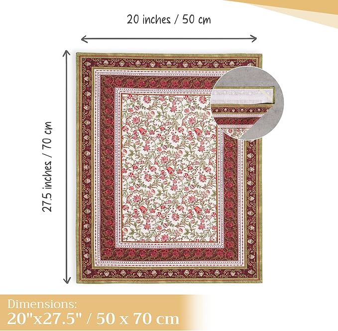 Maison d' Hermine Kitchen Towels Set of 3 100% Cotton 20" x 27.5" Reusable Cloth Tea Dish Towels Absorbent with Hanging Loop for Kitchen Dining Thanksgiving Christmas Decorations (Reveillon Au Jardin)