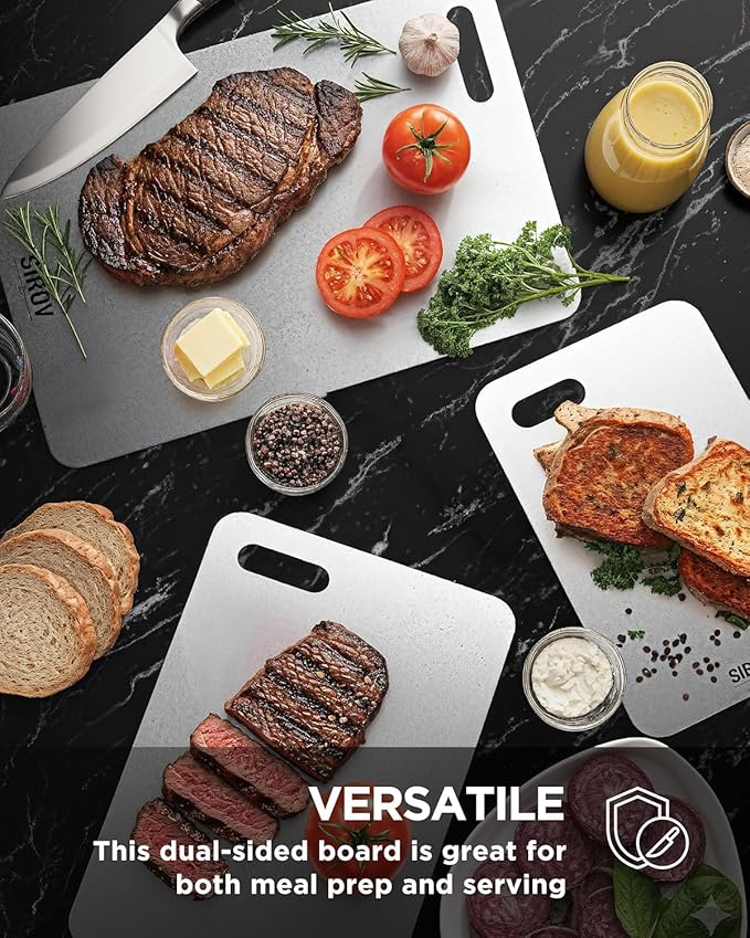 Katuchef Titanium Cutting Board for Kitchen, 100% Pure Titanium Cutting Board Food Grade,Non Toxic chopping board, Dishwasher safe, Easy to Clean Large Size, 15”x9.6”