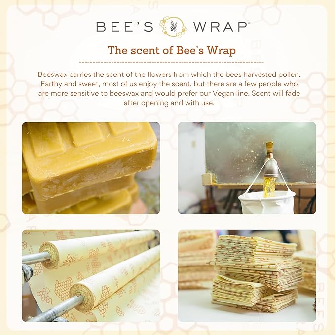 Bee's Wrap Beeswax Wraps for Food - Bread Wrap - Made in USA Reusable Bread Storage Bags - Organic & Eco-Friendly Alternative to Aluminum Foil, Sourdough Bags & Plastic Wrap, Bees + Bears