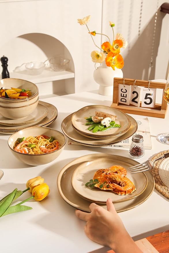 Decosignature 12-Piece Stoneware Dinnerware Set for 4 (Cream)