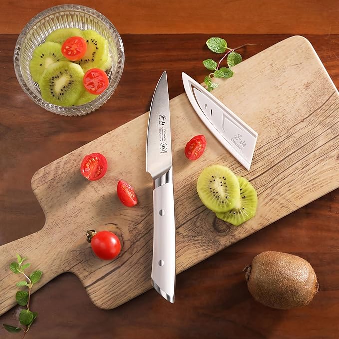 Cangshan HELENA Series German Steel Forged 3.5" Paring Knife with Sheath (White)