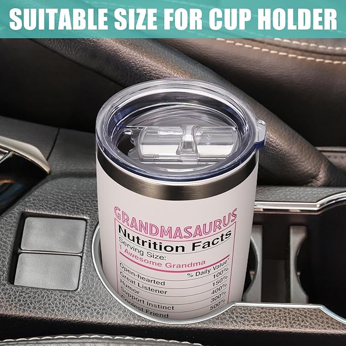 Gifts for Grandma, Christmas Gift from Granddaughter Grandson Grandchildren Grandkid, 20 OZ Tumbler Grandmother Birthday Gift, Grandmasaurus Insulated Cup for New Nana, Grandmother, Nana, Gigi