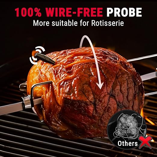 ThermoPro TempSpike 2000FT Wireless Meat Thermometer with 2 Ultra-Thin Meat Probe, Smart Meat Thermometer Digital Wireless for Rotisserie, Smoker, BBQ, Grill and Kitchen Cooking Thermometer