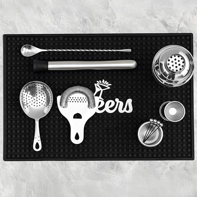 Lexenic Professional Cocktail Strainers Set ：304 Stainless Steel Julep Strainer&Spring Bar Strainer Kit for Home Bar and Professional Bartenders，Mixologists (Type A)