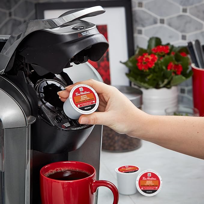 Tim Hortons Maple Coffee, Recyclable Single Serve Keurig K-Cup Pods, Flavoured Medium Roast, 12 Count