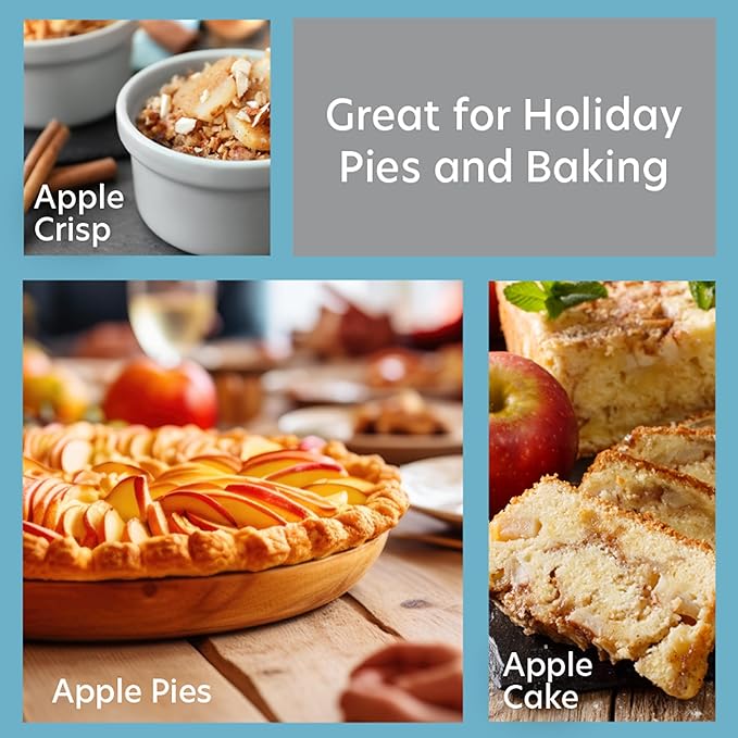 Apple Peeler and Corer - Durable Heavy Duty Chrome Cast Iron w Powerful Countertop Suction, Hand Crank for Fruits, Potatoes or Veggies, Picking Season- Holiday Pie Dessert Baking, Must Have Xmas Gift