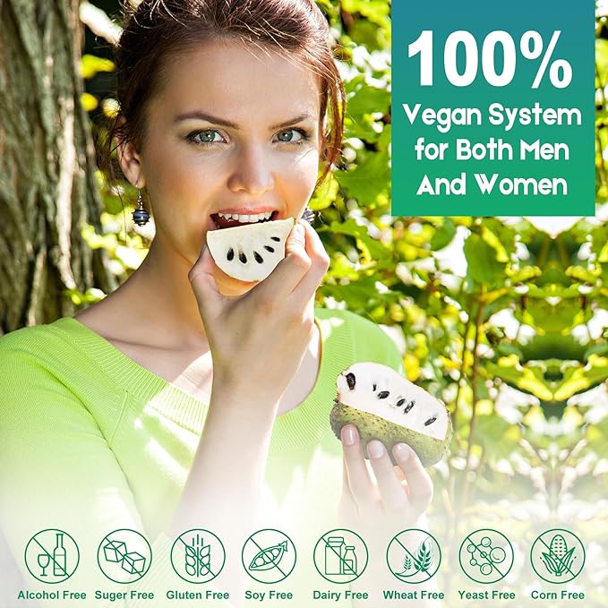 Soursop Graviola Liquid Drops Supplement with Sea Moss Extract, Soursop Bitters Liquid Graviola Leaves Extract 2 Month Supply 60ML