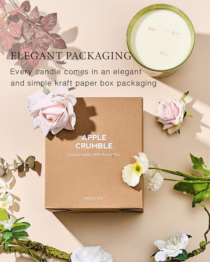 M&SENSE Peaceful Patchouli Scented Candle 35oz 150H Burn Time Long Lasting, 3-Wick Natural Aromatherapy Fall Winter Candle, Home Fragrance Housewarming Festival Gifts