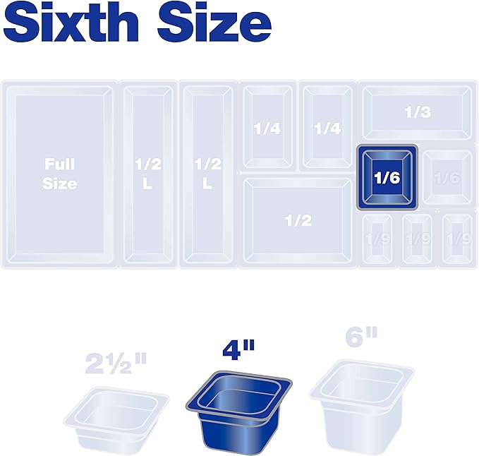 Carlisle FoodService Products 3068403-E Plastic Food Pan, 1/6 Size, 4 Inches Deep, Black