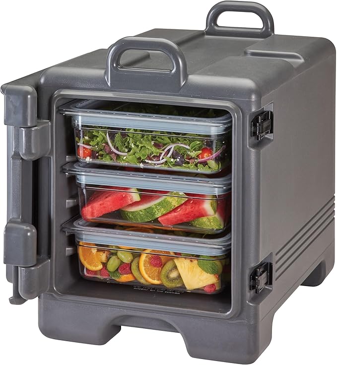 Cambro Insulated Food Pan Carrier - Hotbox and Food Warmer for Catering & Transport - Front Load UPC300 Series (Charcoal Gray)
