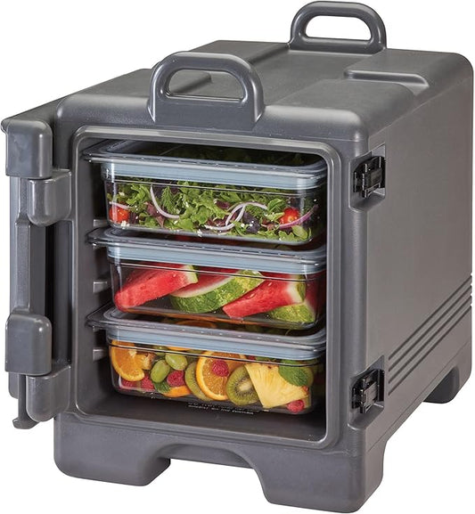 Cambro Insulated Food Pan Carrier - Hotbox and Food Warmer for Catering & Transport - Front Load UPC300 Series (Charcoal Gray)