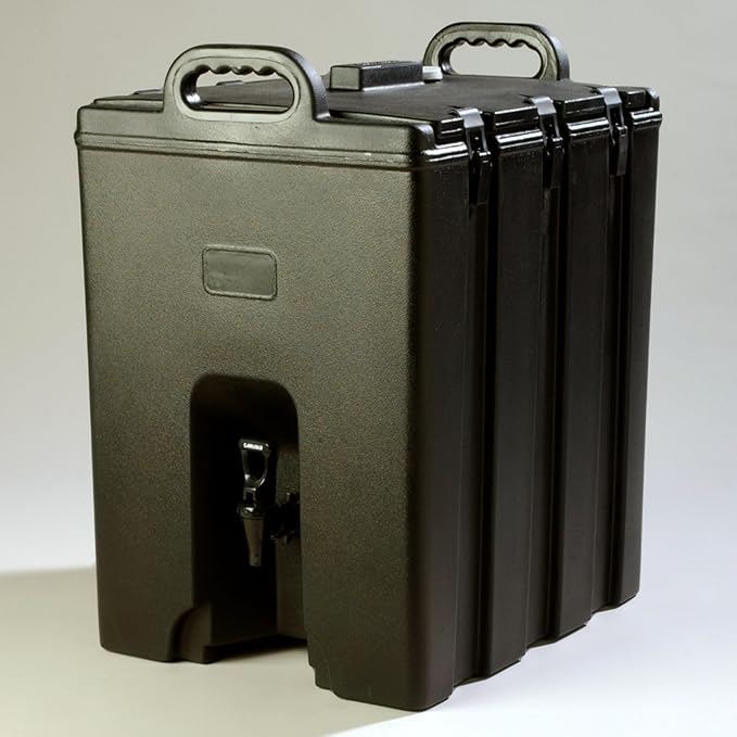 Carlisle FoodService Products Cateraide Insulated Beverage Dispenser with Handles for Catering, Events, Kitchens, and Restaurants, Plastic, 10 Gallons, Black
