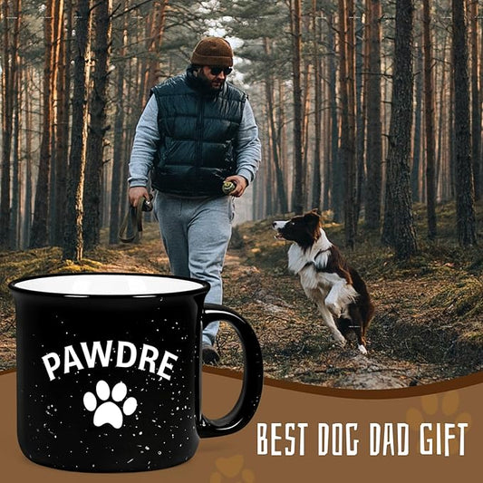 Cabtnca Dog Dad Christmas Gifts for Men, Pawdre Mug, Dog Fathers Day Birthday Christmas Gifts, Fur Dad Coffee Mug, 15 Oz