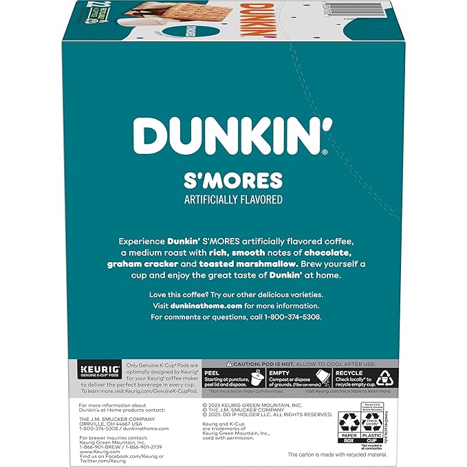 Dunkin’ S’mores Flavored Coffee, 88 Keurig K-Cup Pods
