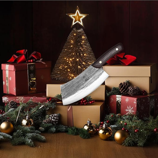 COOLINA Altomino Handmade Chef Knife, 7.1 in High Manganese Clad Steel Blade, for Slicing Meat and Vegetables