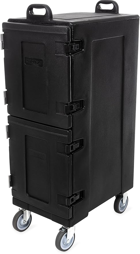 Carlisle FoodService Products Cateraide Insulated Front Loading Food Pan Carrier with Casters for Catering, Events, and Restaurants, Plastic, 10 Pans, Black