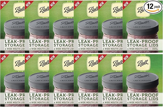 Ball Mason Jar Leak-Proof Lids, Wide Mouth, 6 CT (Pack of 12)