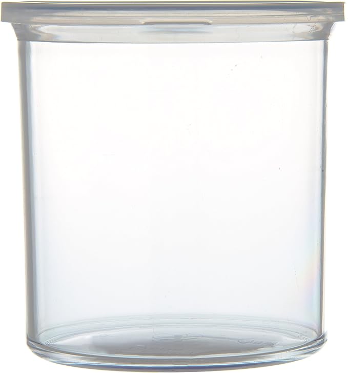 Carlisle FoodService Products Classic Round Storage Container Crock with Lid for Kitchen, Restaurants, Home, Plastic, 1.2 Quarts, Clear, (Pack of 12)