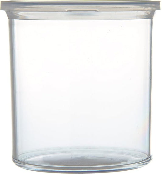 Carlisle FoodService Products Classic Round Storage Container Crock with Lid for Kitchen, Restaurants, Home, Plastic, 1.2 Quarts, Clear, (Pack of 12)