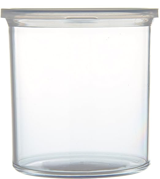 Carlisle FoodService Products Classic Round Storage Container Crock with Lid for Kitchen, Restaurants, Home, Plastic, 1.2 Quarts, Clear