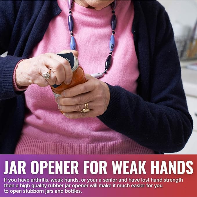 JAR HEADS Rubber Jar Opener Gripper Pad 5 Pack - Thick 5 Inch Grippers for Opening Jars Made in the USA - Jar Opener for Weak Hands & Seniors with Arthritis (Navy, 5 Pack)