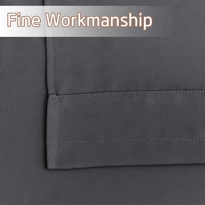 NICETOWN Valance Curtain Kitchen Farmhouse Window Valances for Living Room Adjustable Rod Pocket Small Blackout Valances for Bedroom Bathroom 18 Inch Length + 1.6 Inch Header, 1 Pair, 42" Wide, Grey