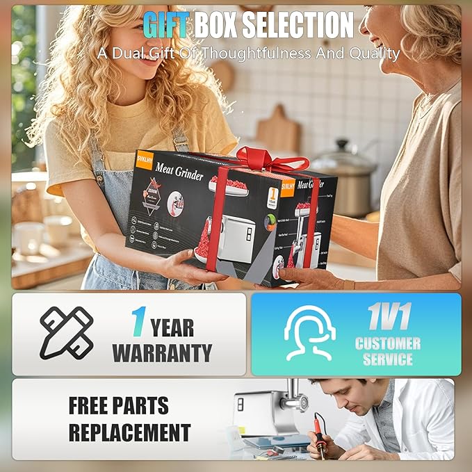 5.0 Upgrade Electric Meat Grinder【NO.1 Germany 3500W Super Motor】【SGS Certified SUS304 Blade & Plate】3-Second Fast Meat Grinding, Perfect For Meat Grinders For Home Use (BLACK)