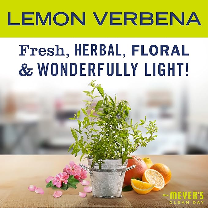 MRS. MEYER'S CLEAN DAY Kitchen Essentials Set, Includes: Hand Soap, Dish Soap, and All Purpose Cleaner, Lemon Verbena, 3 Count Pack