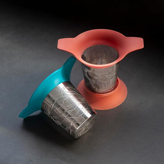Tea Basket For Loose Tea Loose Leaf Tea Steeper For Loose Leaf Tea Stainless Tea Infuser Fine Mesh Tea Infuser Tea Filter Strainer Tea Diffusers For Loose Tea Brewer (Reflection)