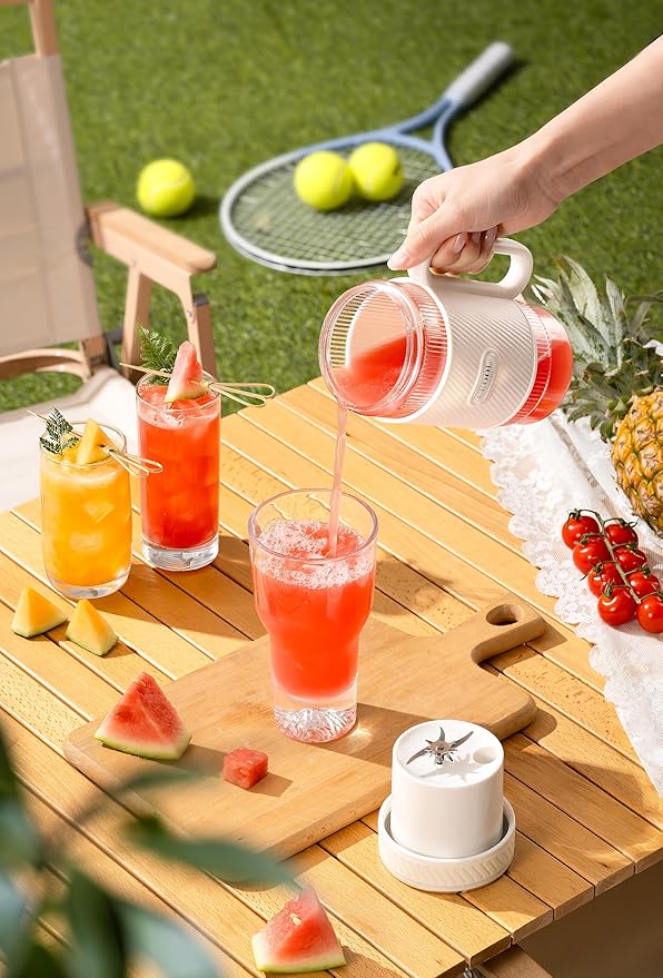 Eletric Portable Blender Cup, USB Rechargable, One-Touch Mini Travel Mixer for Healthy Shakes & On-the-Go Nutrition