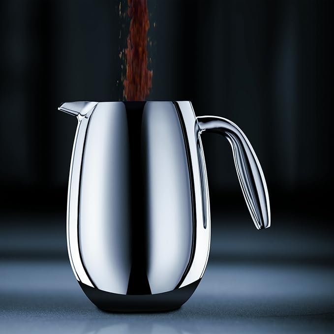 Bodum 17 oz Columbia Thermal French Press Coffee Maker, Insulated Double Wall Stainless Steel, Chrome