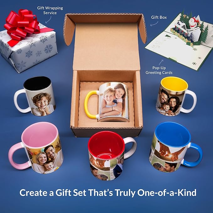 ArtPix 3D Personalized Coffee Mug - 12 Oz, Customized Picture Photo or Text, Collage Photo, Custom Gift for Women, Mom, Father, Family - Customizable Large Tea Ceramic Cup Orange