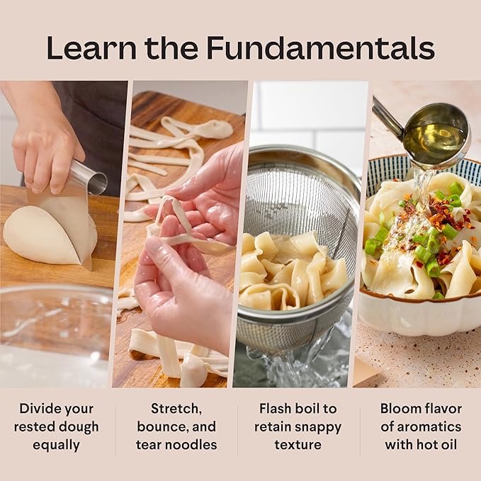 Noodle Basket Set – Stainless Steel Fine Mesh Strainer with Handle, Pasta Tool for Boiling, Asian Cooking Utensils – Ramen, Dumpling, and Hot Pot Ready