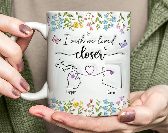 I Wish We Lived Closer Mug, Best Friends Coffee Mugs, Personalized Mugs With Names, Christmas Birthday Gifts For Best Friend Funny Mugs, Sisters Gifts From Sister, Long Distance Gift For Women