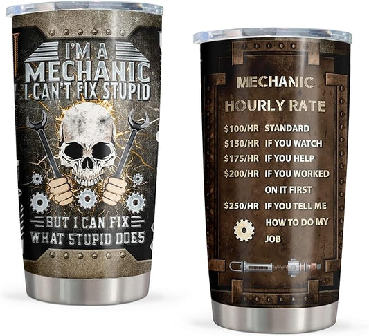Mechanic Gifts Tumbler 20oz, Mechanic Gifts for Men, Mechanic Dad/Son/Husband Gift on Fathers Day/Christmas/Thanksgiving Day, Gift for Mechanics Men