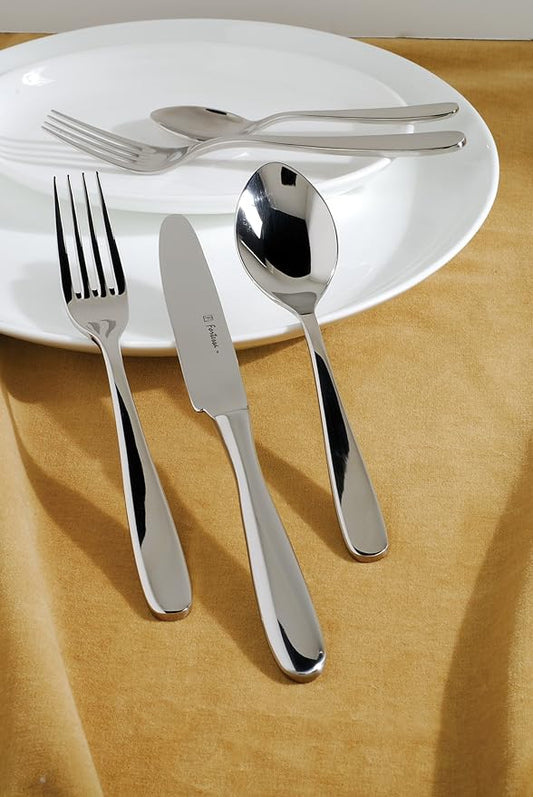 Fortessa Grand City 18/10 Stainless Steel Flatware Salad/Dessert Fork, Set of 12,Silver