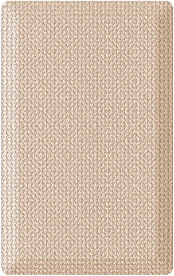 Ophanie Kitchen Mats for Floor, 3/4 inch Thick, 17x24 Anti Fatigue Cushioned Mat, Kitchen Rugs, Waterproof, Comfort Ergonomic Standing Mat for Office, Home, Sink, Beige Non-Slip Ridged Bottom
